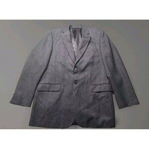44 XL Hardy Amies Men's Dark Gray Twill Weave Blazer Sport Coat Wool Blend